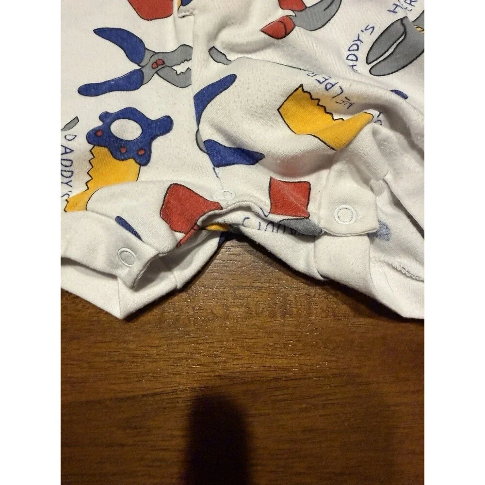 Vintage 90s Tool Print Short Sleeve Romper 3-6 Month